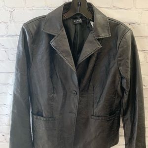 Bagatelle Faux Leather Blazer in Black size Medium